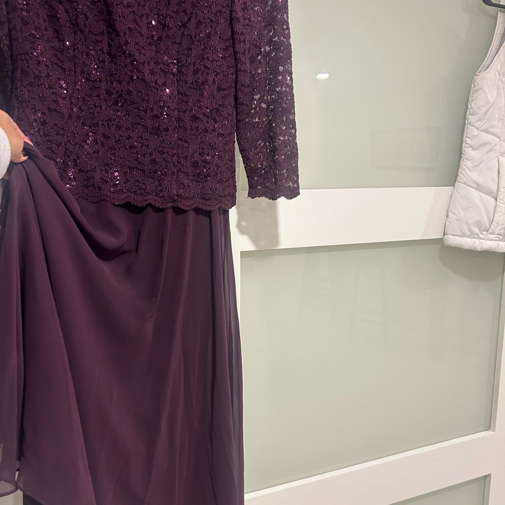 Alex Evenings Deep Purple Maxi Skirt